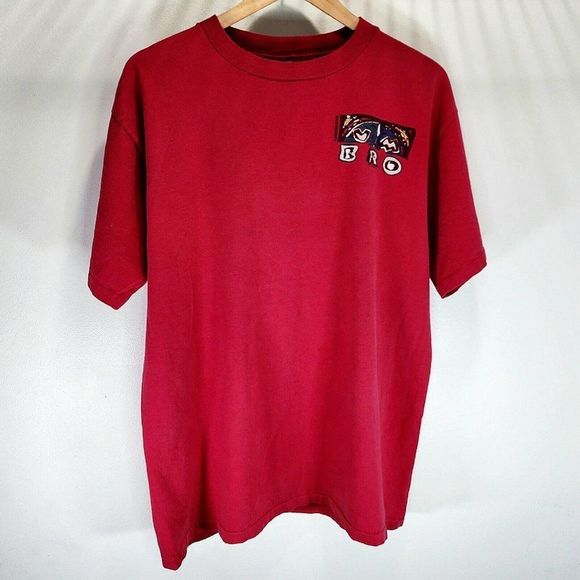 Umbro Vintage Single Stitch USA Made Shirt Red Thick Quality Rare Men Size Large - Picture 1 of 6